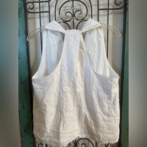 Banana Republic White Linen Blend Open Back Top NWT Size Small Lined - Picture 4 of 9